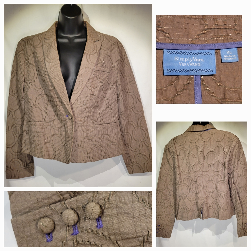 Simply Vera Vera Wang Brown Blazer